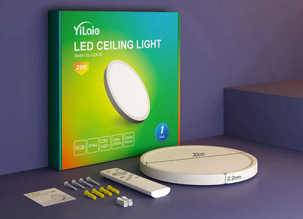 220V LED Ceiling Light Dimmable With Remote Control RGB 3000K-6500K Round Lamp