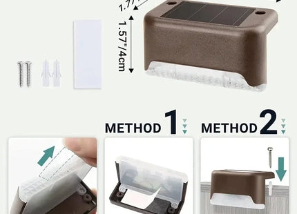 Warm White LED Solar Step Lamp