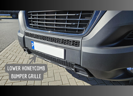 For Fiat Ducato Lower Bumper Honeycomb Grille Matte Black | Front Lower Grille | Van-X