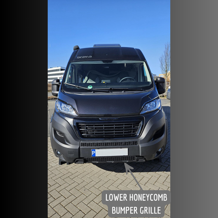 For Peugeot Boxer Lower Bumper Honeycomb Grille - Matte Black | Van-X