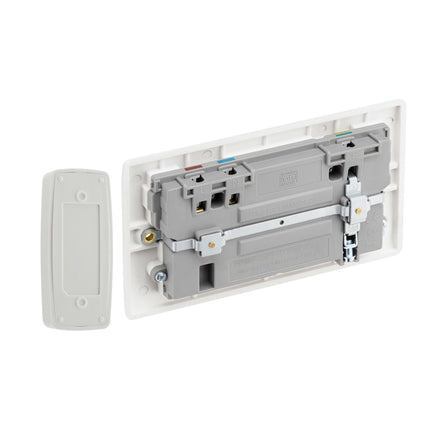 British General Nexus Double Switched 13A Power Socket with Door Chime - White