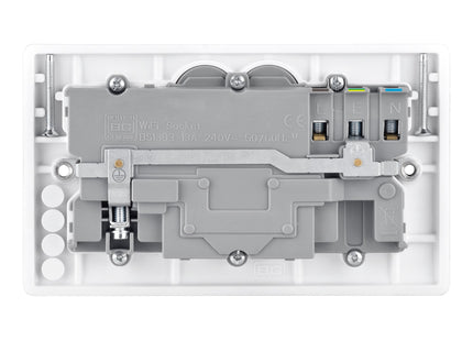 British General Slim Nexus Double Switched 13A Power Socket + Smart Home Control - White
