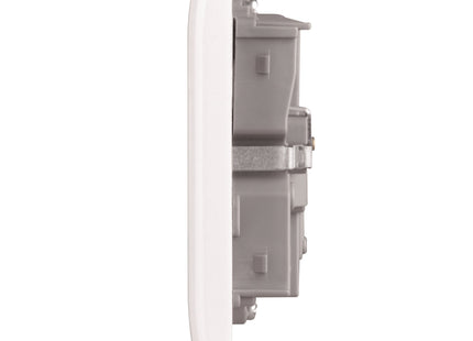 British General Slim Nexus Double Switched 13A Power Socket + Smart Home Control - White