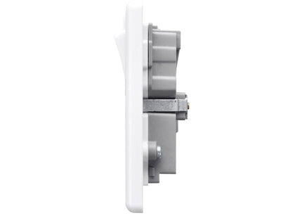 British General Round Edge 13A 2 Gang Switched Socket with Wi-Fi Extender + 1x USB-A 2.1A - White
