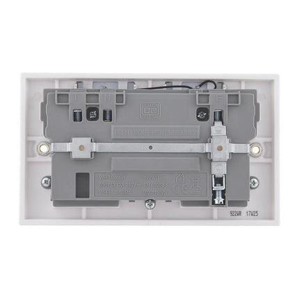 British General Square Edge 13A 2 Gang Switched Socket with Wi-Fi Extender - White
