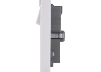 British General Square Edge 13A 2 Gang Switched Socket with Wi-Fi Extender - White