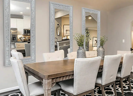 Large Luxury Silver Sparkly Crystal Rhinestone Diamond Vanity Mirror Wall Mounted
