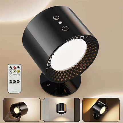 Led Double Head Wall Lamp Touch Control Remote 360 Rotatable USB Recharge Wireless
