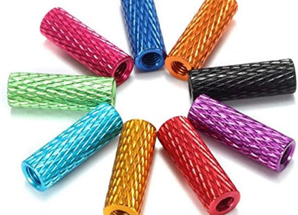 10pc M3 Knurled Standoffs Coloured Aluminium Pack