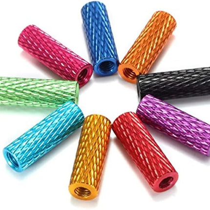 10pc M3 Knurled Standoffs Coloured Aluminium Pack
