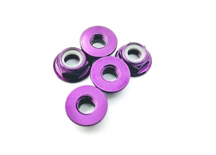 M5 Aluminium Locknuts Low Profile Flanged Propeller Lock Nuts (Pack of 5)