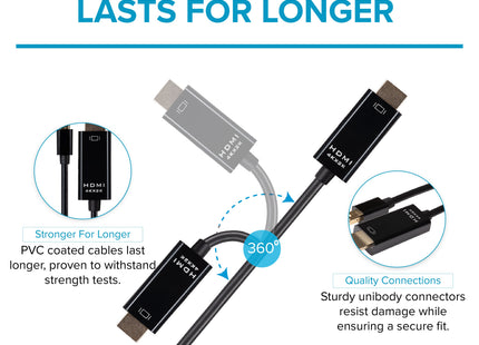 Maplin Premium 4K Ultra HD Mini DisplayPort to HDMI Cable - Black, 3m