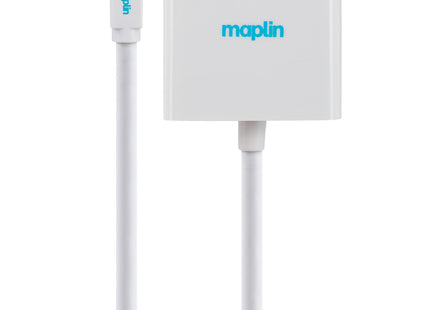 Maplin Mini DisplayPort to VGA Female Adapter - White, 23cm