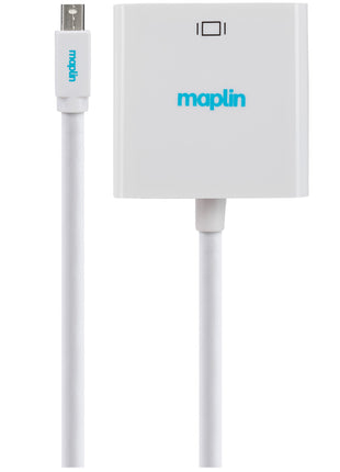 Maplin Mini DisplayPort to VGA Female Adapter - White, 23cm