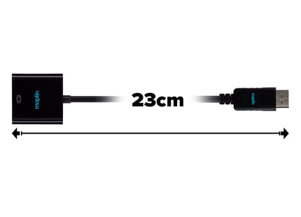 Maplin DisplayPort to HDMI Female Adapter - Black, 23cm