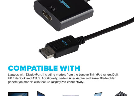 Maplin DisplayPort to HDMI Female Adapter - Black, 23cm