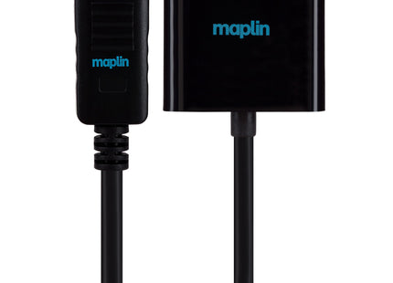 Maplin DisplayPort to HDMI Female Adapter - Black, 23cm