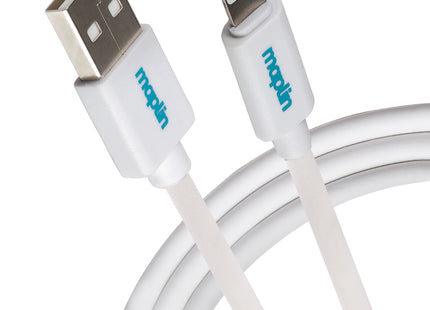 Maplin Premium Apple MFI Certified Tangle-Free Lightning to USB-A 2.0 Cable - White, 1.5m