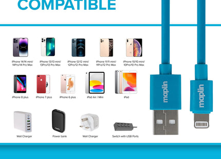 Maplin Premium Lightning to USB-A Cable - 0.75m