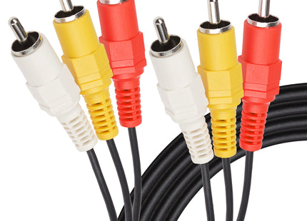 Maplin Triple RCA Phono to Triple RCA Phono Cable - Black, 3m
