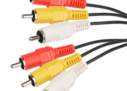 Maplin Triple RCA Phono to Triple RCA Phono Cable - Black, 3m