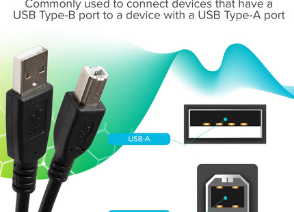 Maplin USB-A to USB-B Cable - Black