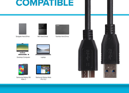 Maplin USB-A to Micro USB-B V3 Super Speed Cable - Black