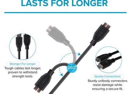 Maplin USB-A to Micro USB-B V3 Super Speed Cable - Black