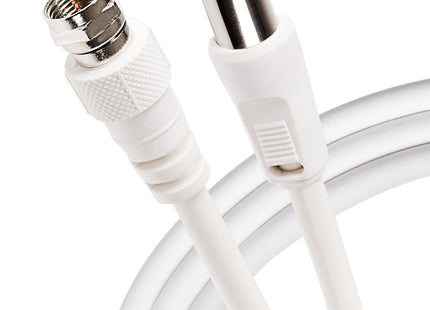 Maplin Satellite to TV Aerial Cable Coaxial F Type Male to RF Male - White