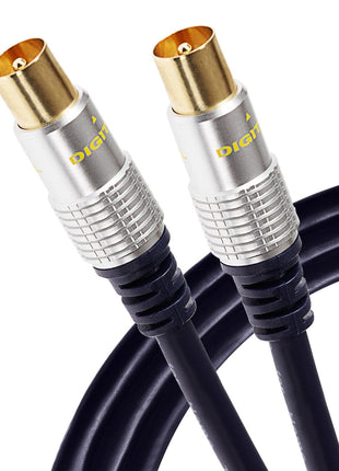 Maplin TV Aerial Cable Coaxial RF Male to RF Male - Black, 5m