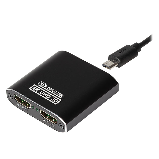 Maplin HDMI Splitter 1 Port In 2 Ports Out 4K Ultra HD @30Hz 10.2Gbps