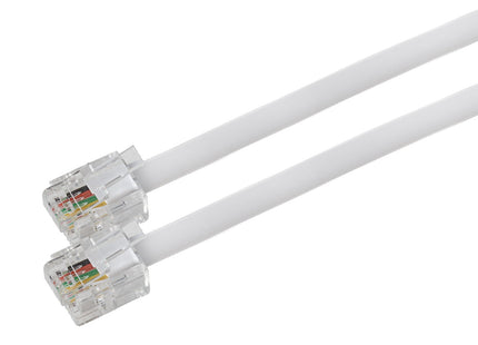 Maplin RJ11 to RJ11 6P4C Telephone Modem Lead - White, 5m