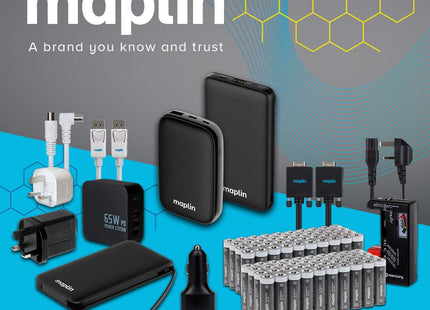 Maplin 4 Port (1 x USB-C PD / 3 x USB-A 3.0 QC) 65W GaN USB Laptop Charger with 1.2m Cable