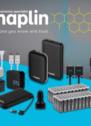 Maplin 4 Port (1 x USB-C PD / 3 x USB-A 3.0 QC) 65W GaN USB Laptop Charger with 1.2m Cable