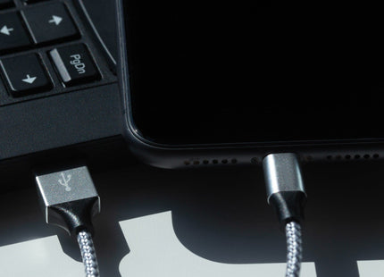 Maplin Lightning Connector to USB-A Braided Cable - 1m