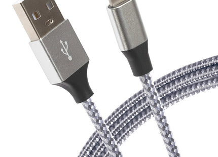 Maplin Lightning Connector to USB-A Braided Cable - 1m