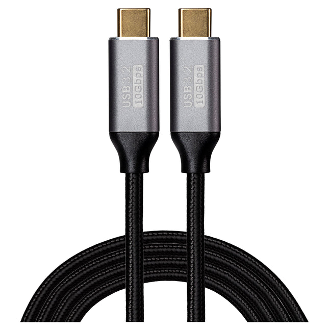 Maplin USB-C to USB-C 3.2 Gen2 100W 10Gbps Super Speed Cable - Black, 1m