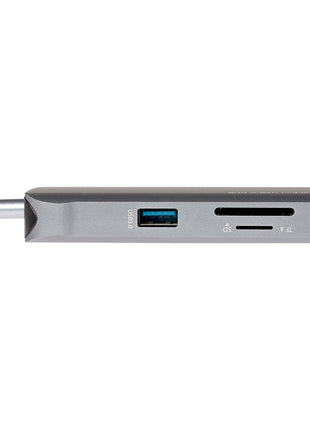 Nikkai USB-C Multiport Hub to 3x USB-A 3.0 / HDMI 4K / Gigabit RJ45 / VGA / USB-C PD / 3.5mm Audio / SD Card Reader - Silver
