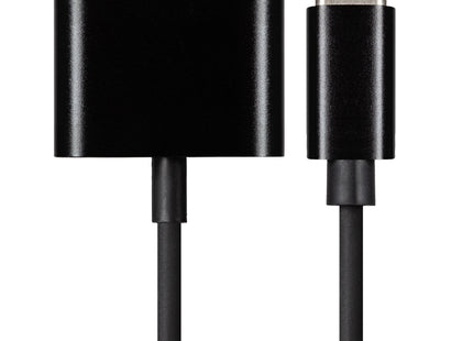 Nikkai USB-C to 3.5mm Headphone Jack / USB-C PD Charging Port Adapter - Black, 10cm