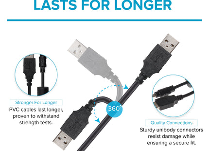 Maplin USB-A to 8-Pin Mini USB Cable - Black, 0.5m