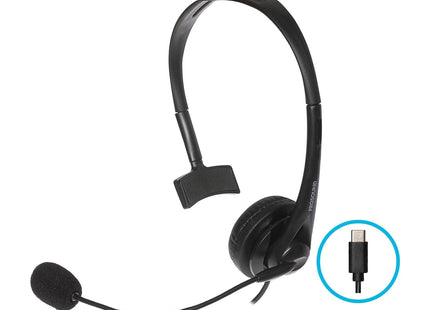 ProSound Single Ear Mono USB-C Headset Boom Microphone Noise Cancellation