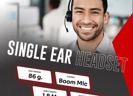 ProSound Single Ear Mono USB-C Headset Boom Microphone Noise Cancellation