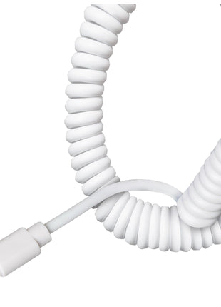 Maplin Premium Apple MFI Certified Lightning to USB-A 2.0 Coiled Cable - White, 0.5m