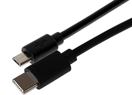 Maplin USB-C to Micro USB-B Cable - Black, 1m