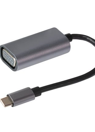 Maplin USB-C to VGA Female Connector Full HD @60Hz Adapter - Silver, 16cm