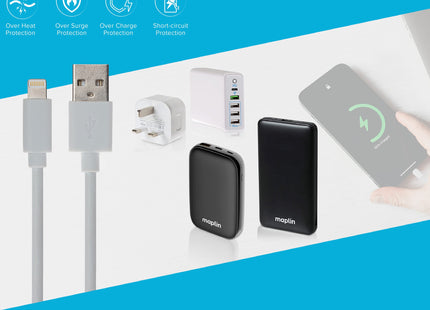 Maplin Lightning Connector to USB-A Charging Cable - White