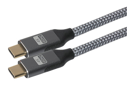 Maplin Pro USB-C to USB-C Gen2 100W 20Gbps Power Delivery Super Speed Data Transfer & Charging Braided Cable - Silver, 3m