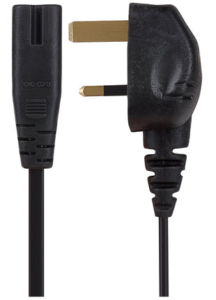 Maplin Power Lead IEC C7 Fig 8 2 Pin Plug to UK 3 Pin Mains Plug - 1.5m, 3 Amp Fuse