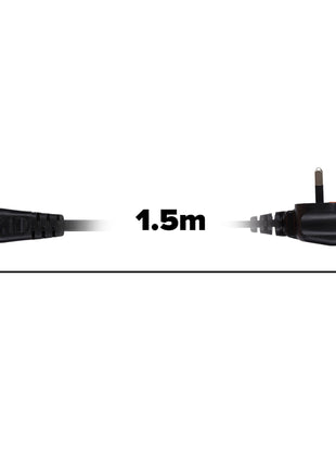 Maplin Power Lead IEC C7 Fig 8 2 Pin Plug to UK 3 Pin Mains Plug - 1.5m, 3 Amp Fuse
