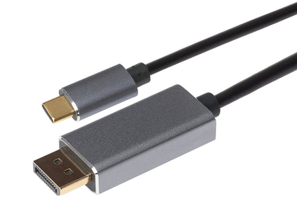 Maplin 8K USB-C to DisplayPort V1.4 Cable with Gold Connectors - Black & Silver, 2m